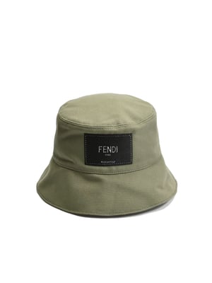 Bucket hat met logo-label
