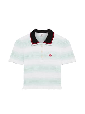 Gestreept poloshirt met plooien