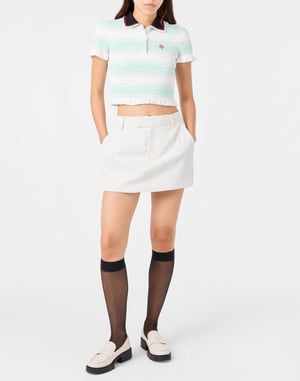 Gestreept poloshirt met plooien