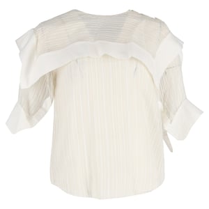 Chloé Overlay gestreepte blouse van witte zijde