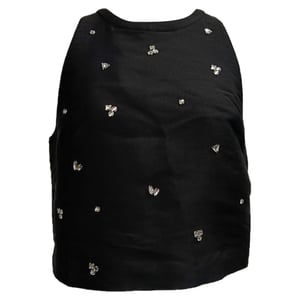 Sandro Storm haltertop met kristallen versiering in zwart polyester