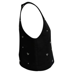Sandro Storm haltertop met kristallen versiering in zwart polyester