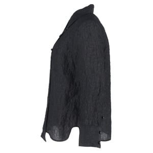 Ganni Jacquard overhemd met wijde sluiting in zwart polyester
