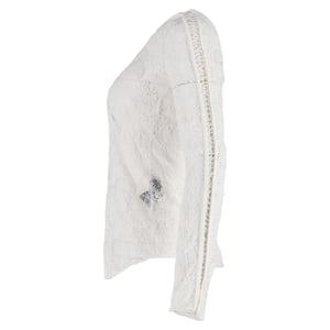 Isabel Marant blouse met bloemenkant in witte polyester