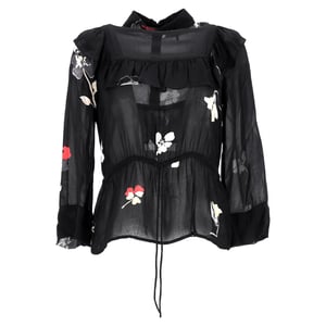 Ganni Lorita bedrukte blouse van zwarte viscose.