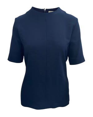 Balenciaga blouse met knoop aan de achterkant in marineblauw polyester