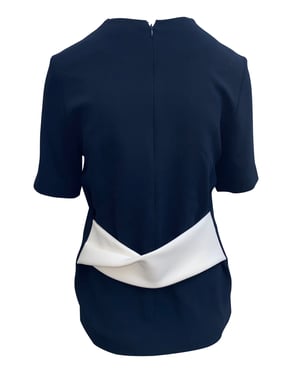 Balenciaga blouse met knoop aan de achterkant in marineblauw polyester