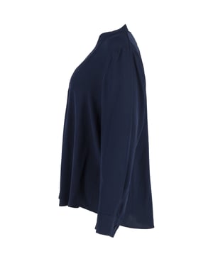 Diane Von Furstenberg Sanorah geplooide blouse in marineblauwe zijde