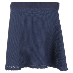 Sandro minirok met meshaccenten in A-lijn model, marineblauw polyester