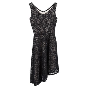 Asymmetrische kanten jurk van Christian Dior in zwart polyester