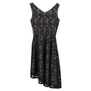 Asymmetrische kanten jurk van Christian Dior in zwart polyester