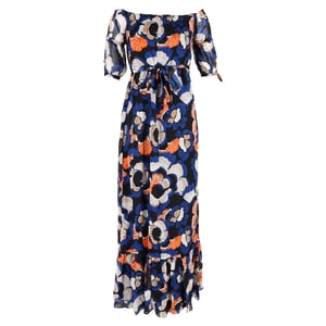 Diane Von Furstenberg Ashley Off Shoulder Jurk met Riem in Meerkleurige Viscose