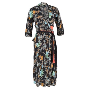 Diane Von Furstenberg Madalena midi-wikkeljurk van veelkleurige zijde