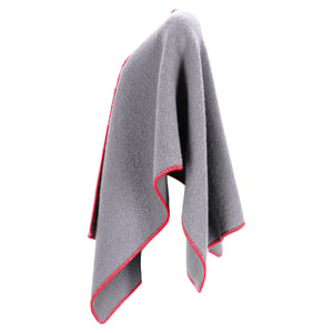 Rick Owens poncho met sierstiksels in grijze wol