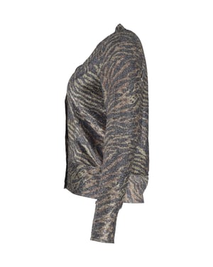 Ganni Lurex Jersey Cardigan in dierenprint polyester