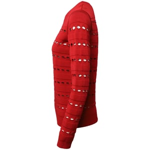 Herve Leger Stretch-Knit Bandage Pullover in Rode Rayon