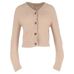 Acne Studios Boxy V-hals Cardigan in Beige Nylon