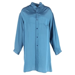 Y's by Yohji Yamamoto overhemd met knoopsluiting in blauwe zijde