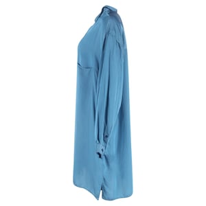 Y's by Yohji Yamamoto overhemd met knoopsluiting in blauwe zijde