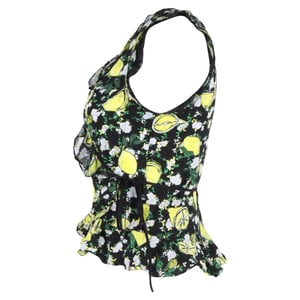 Diane Von Furstenberg Peona wikkelblouse met citroenprint in veelkleurige zijde