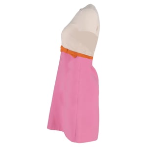 Valentino Colorblock A-lijn jurk met strikdetail in roze wol