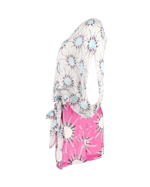 Diane Von Furstenberg Robyn jurk met print en laagjes in veelkleurige zijde