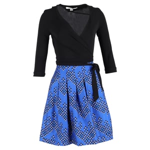 Diane Von Furstenberg bedrukte mini-wikkeljurk van veelkleurige wol