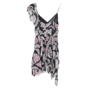 Isabel Marant mini-jurk met ruches en print in veelkleurige zijde