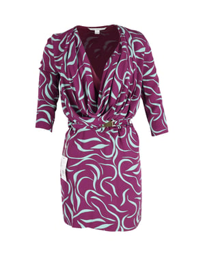 Diane Von Furstenberg Danil mini-jurk met colkraag en riem in veelkleurig polyester