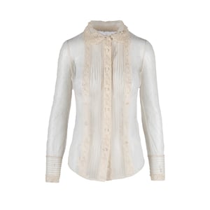 Rode Valentino blouse van doorschijnend kant - jaren 2010