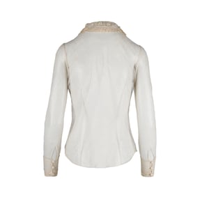 Rode Valentino blouse van doorschijnend kant - jaren 2010