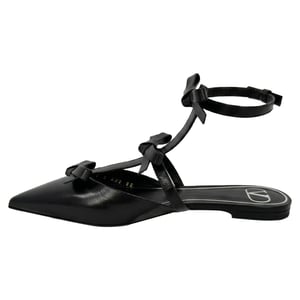 Valentino Garavani Franse Strik Ballerina Flats in Zwart Leder