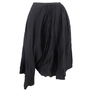 Yohji Yamamoto Asymmetrische gedrapeerde midi-rok van zwart katoen