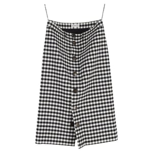 Balenciaga midi-rok met gingham-patroon in zwart polyester