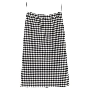 Balenciaga midi-rok met gingham-patroon in zwart polyester