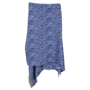 Chloe Asymmetrische Rok met Bloemenprint in Blauwe Viscose