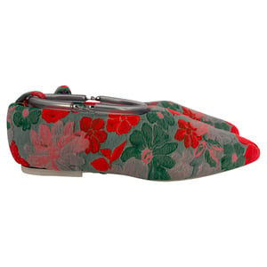 Jil Sander Brocade Puntige Ballerina Flats in Multicolor Katoen