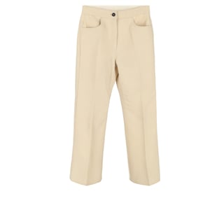 Rechte broek van Jil Sander in crèmekleurige wol.