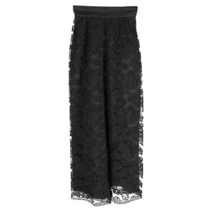 Valentino Boutique broek met wijde pijpen en kanten details in zwart polyester