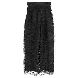 Valentino Boutique broek met wijde pijpen en kanten details in zwart polyester