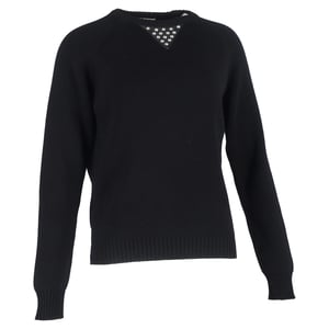 Saint Laurent trui met studs in zwarte wol