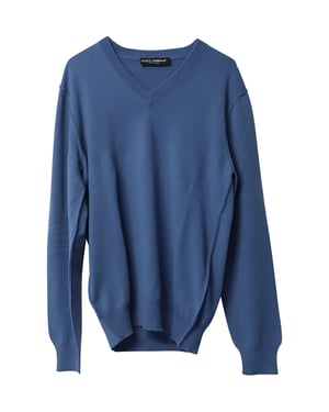 Dolce & Gabbana V-hals trui in blauw kasjmier
