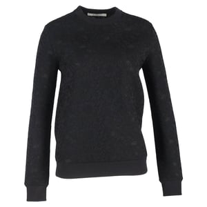 Givenchy trui met ronde hals en kanten details in zwart polyester