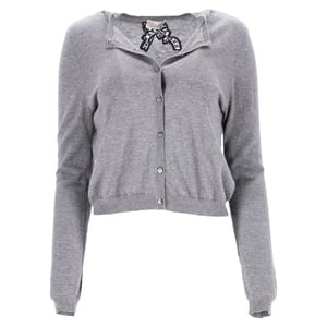 RED Valentino vest met strik in grijze wol