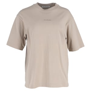 Acne Studios logo T-shirt in beige katoen