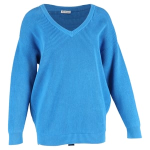 Balenciaga V-hals trui van blauw katoen