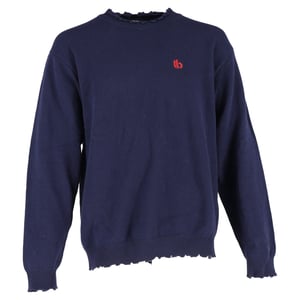 Balenciaga trui met geborduurd logo in marineblauwe wol