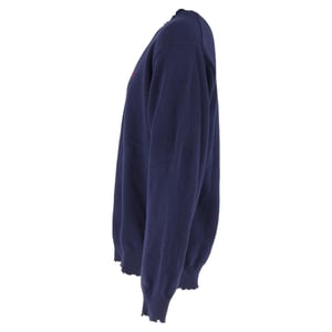Balenciaga trui met geborduurd logo in marineblauwe wol