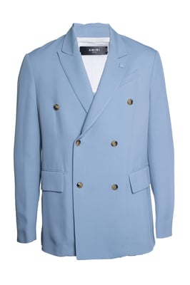 Amiri, Blauwe dubbelbreasted blazerjas