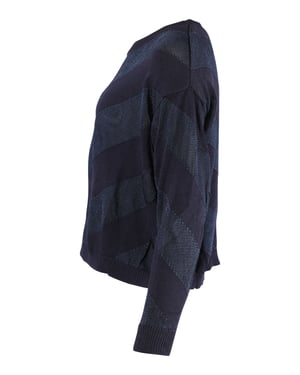 Sandro gestreepte trui in marineblauw polyester